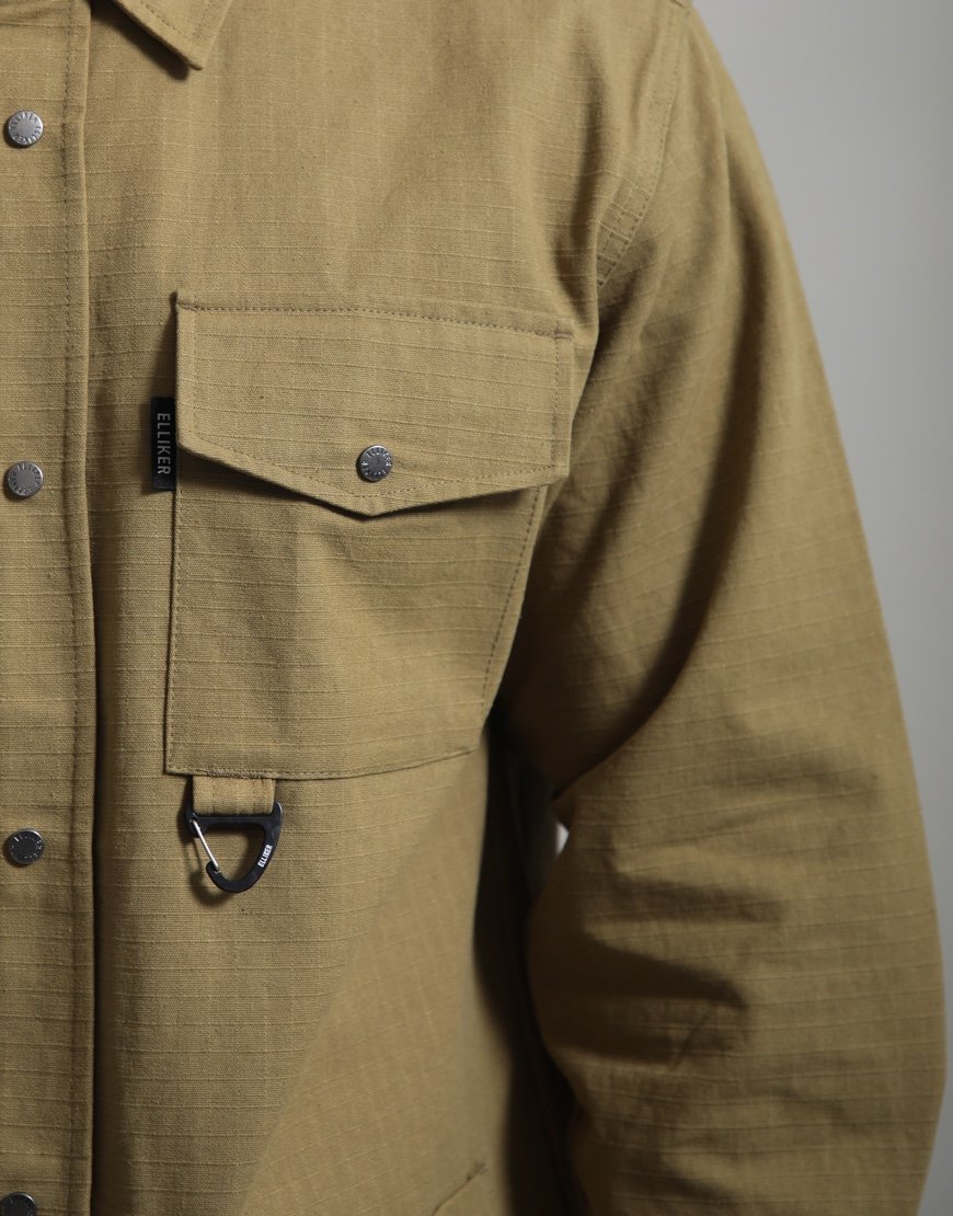 Elliker Thwaite Long Sleeve Overshirt Olive