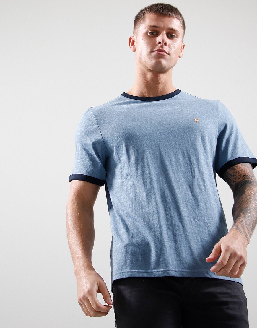 Farah Eddie Blu - Abbigliamento T-shirt maniche corte Uomo 33,40