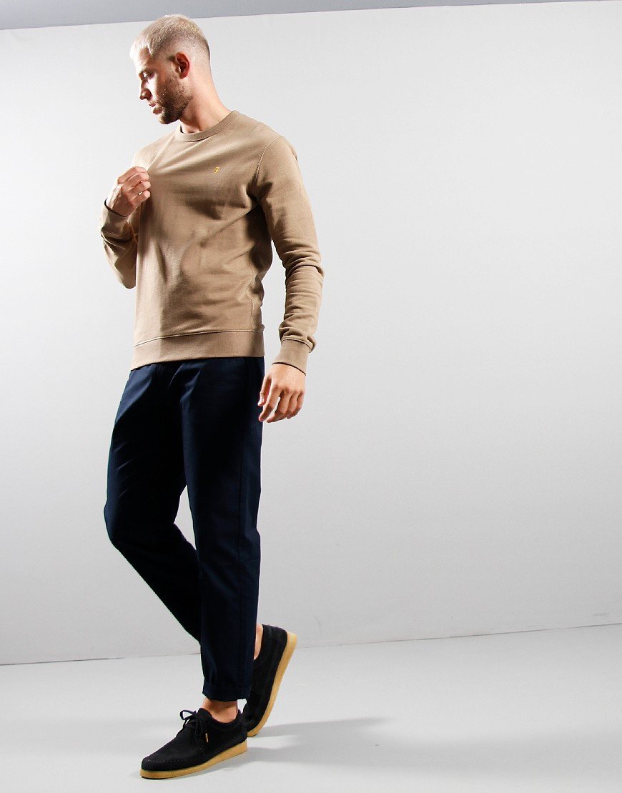thumbnail image 2 of Farah Men’s Tim Crew Sweatshirt – 100% Organic Cotton, Slim Fit, Embroidered Logo 2 of 5