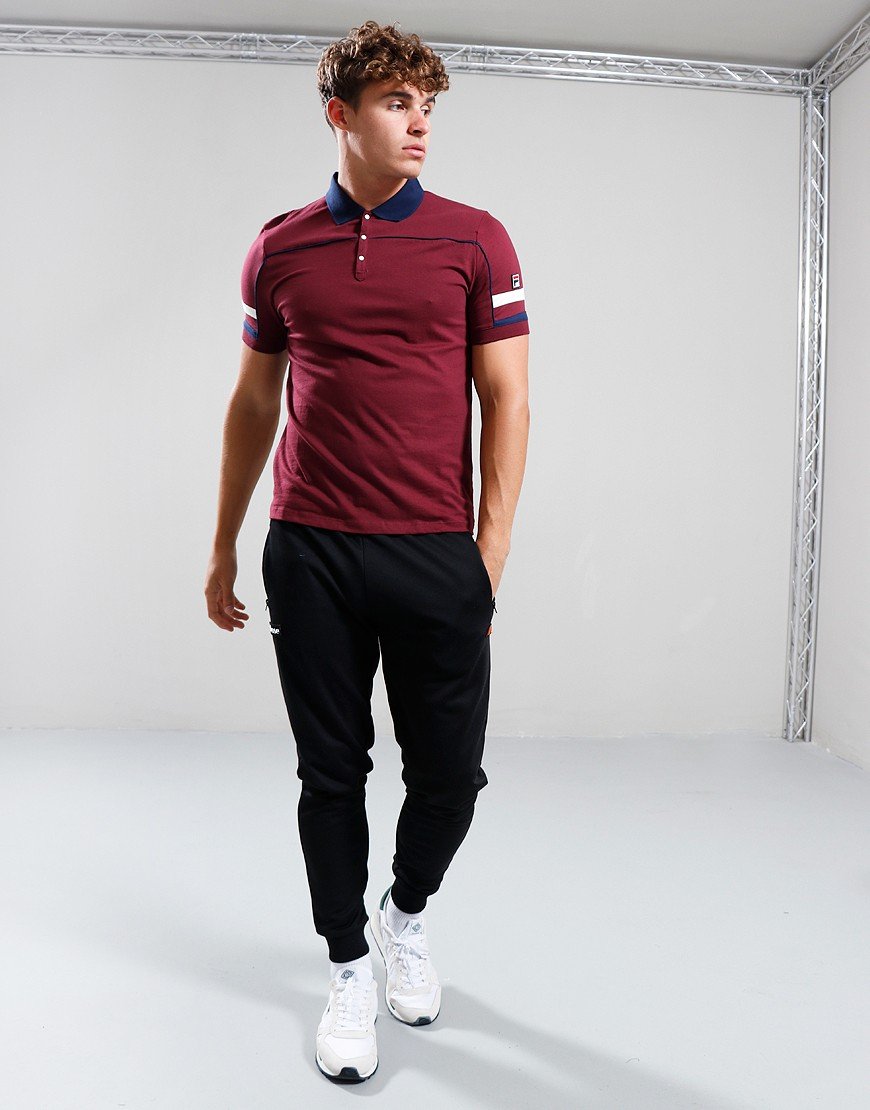 Fila Vintage Grandslam Polo Shirt Wine/Navy