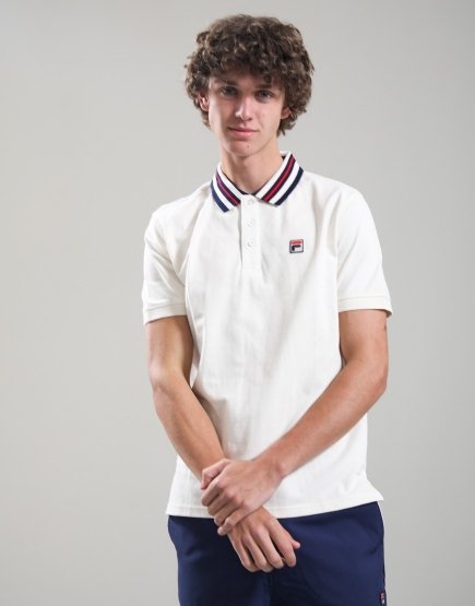 Fila Vintage Achille Polo Shirt Gardenia