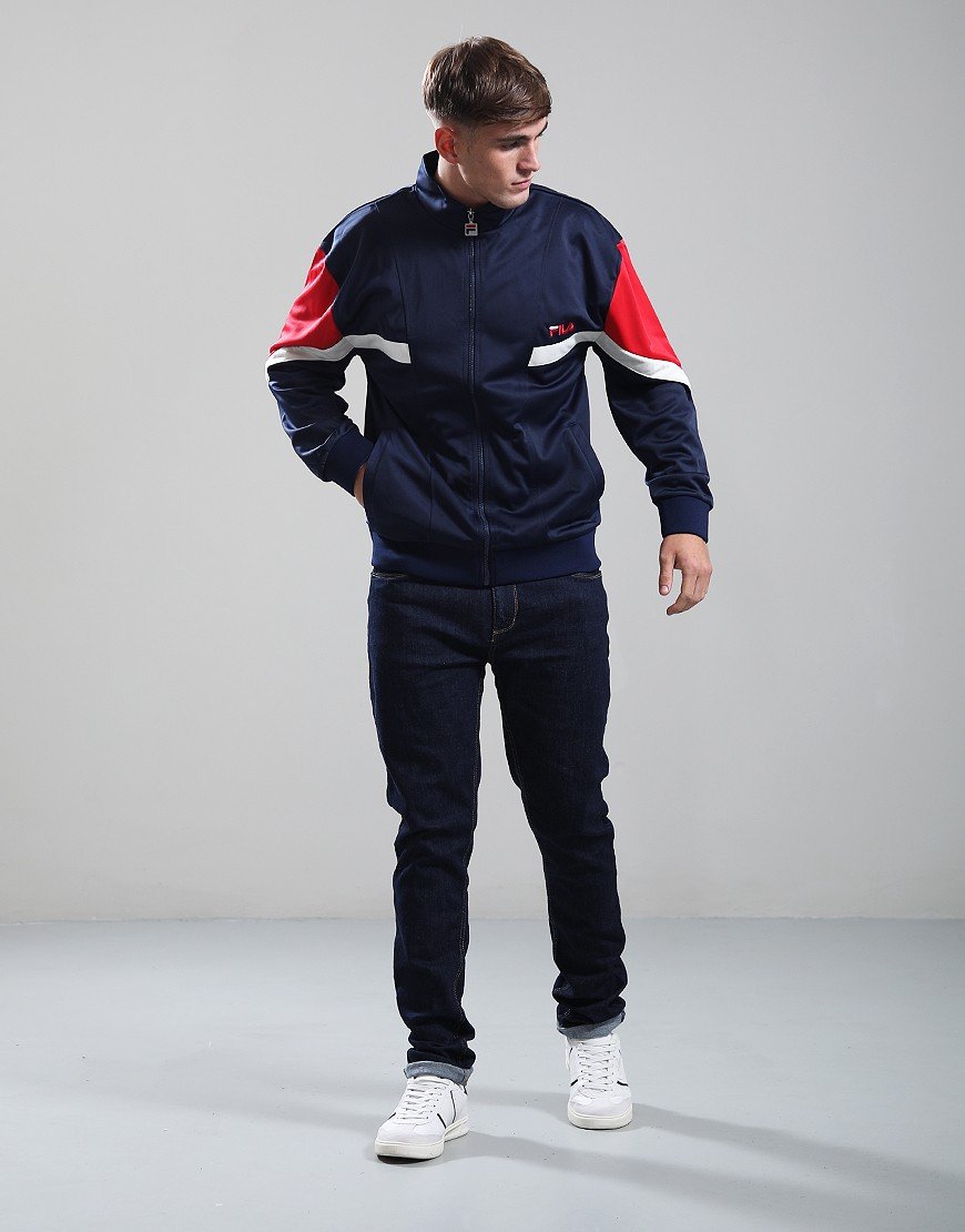 FILA Vintage Albarn Track Top Navy/Red/Gardenia