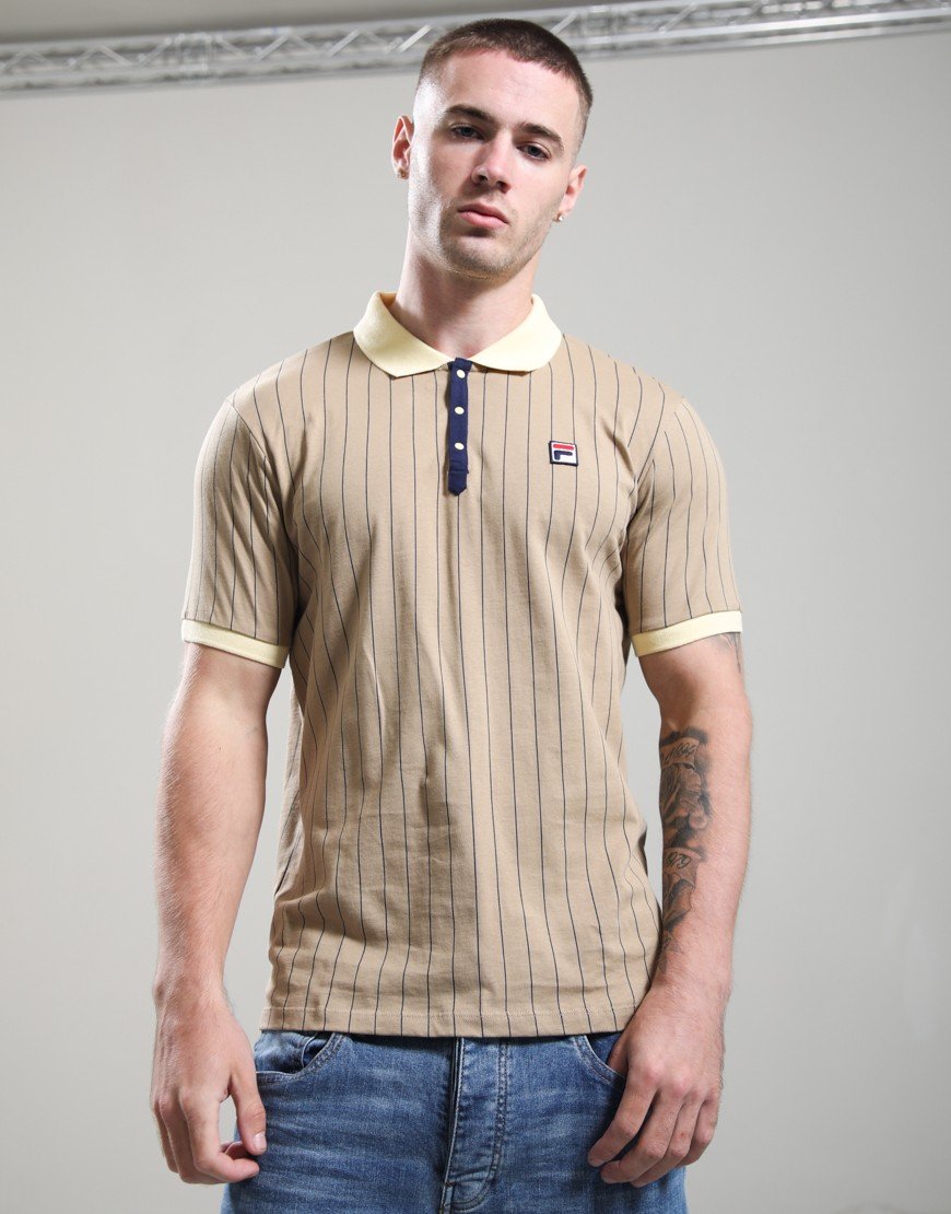 Fila Vintage BB1 Polo Shirt Chinchilla/Double Cream/Fila Navy