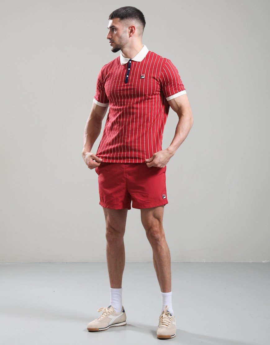 FILA Vintage BB1 Polo Shirt Garnet/Gardenia/Fila Navy