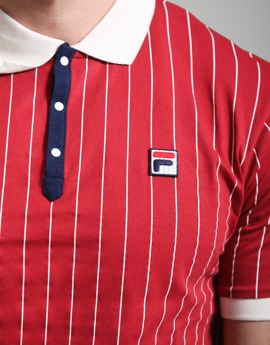 FILA Vintage BB1 Polo Shirt Garnet/Gardenia/Fila Navy