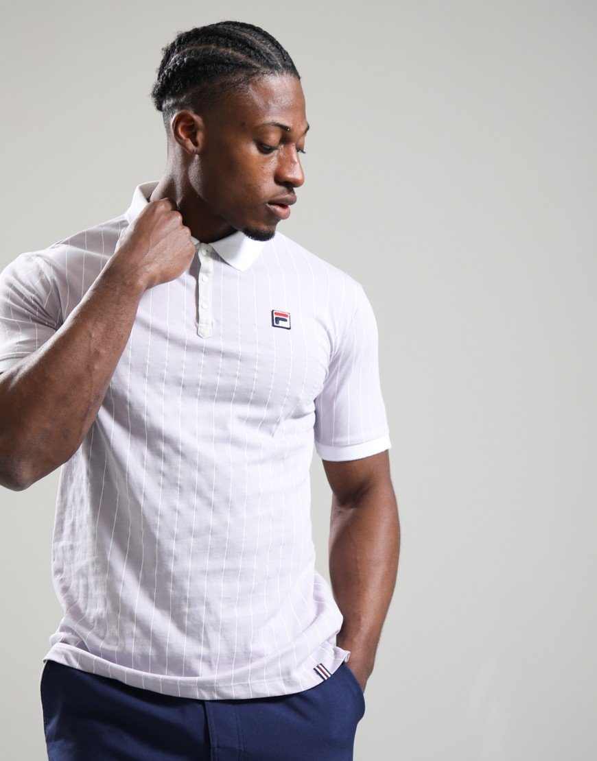 FILA Vintage BB1 Polo Shirt Misty Lilac/White/Dawn Blue