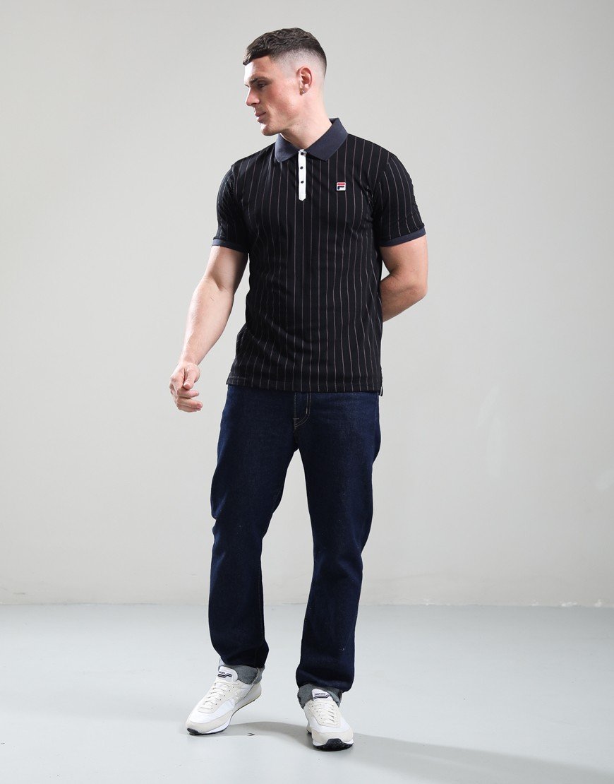 FILA Vintage BB1 Polo Shirt Black/Gardenia/Fig/Charcoal