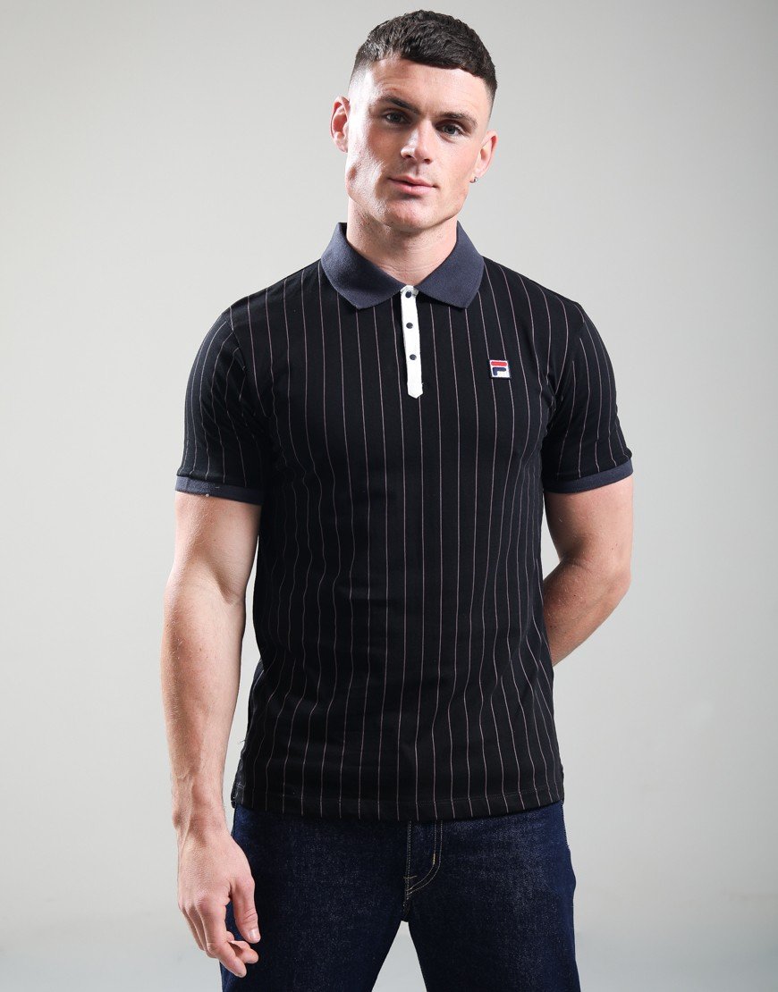 FILA Vintage BB1 Polo Shirt Black/Gardenia/Fig/Charcoal