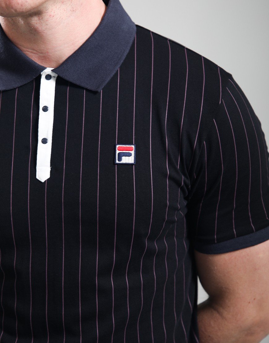FILA Vintage BB1 Polo Shirt Black/Gardenia/Fig/Charcoal