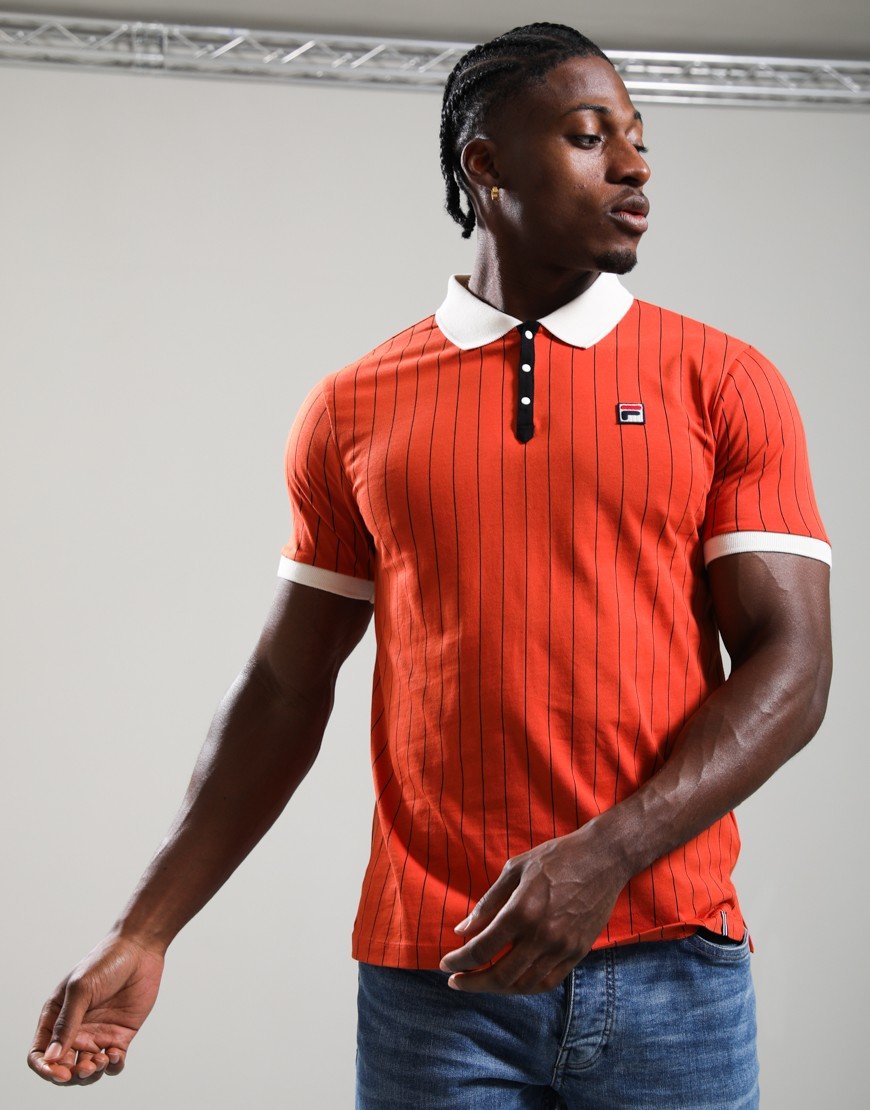 FILA Vintage BB1 Polo Shirt Burnt Ochre/Gardenia/Black