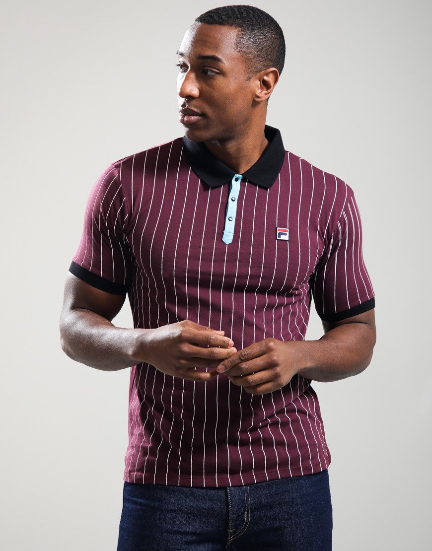 FILA Vintage BB1 Polo Shirt Fig/Milky Blue/Gardenia/Black