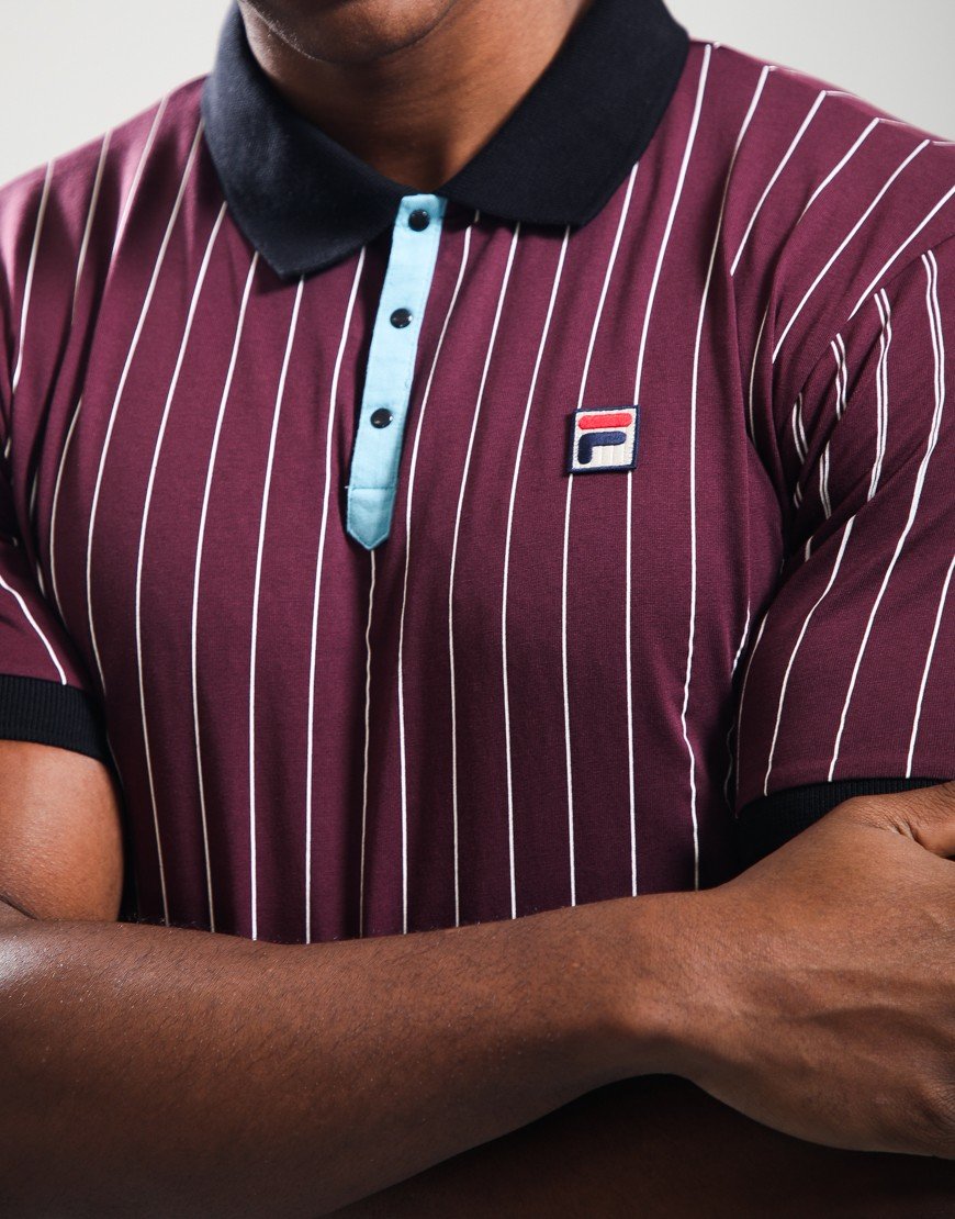 FILA Vintage BB1 Polo Shirt Fig/Milky Blue/Gardenia/Black
