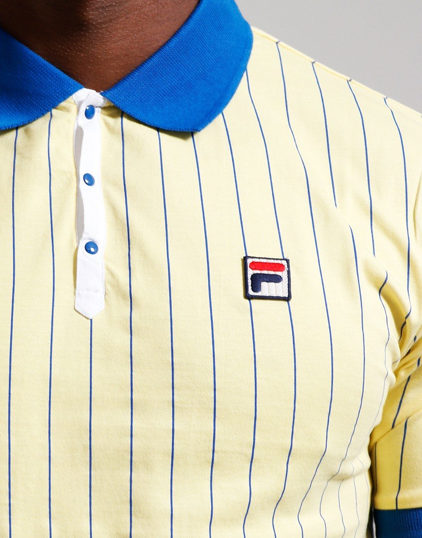 FILA Vintage BB1 Polo Shirt Popcorn/Sea/White
