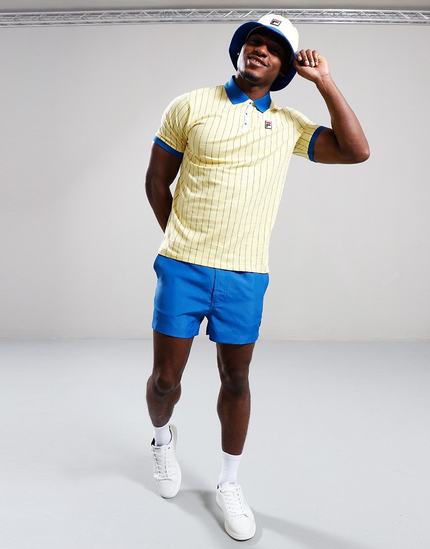 FILA Vintage BB1 Polo Shirt Popcorn/Sea/White