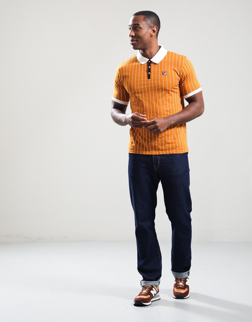 FILA Vintage BB1 Polo Shirt Pumpkin Spice/Gardenia/Black