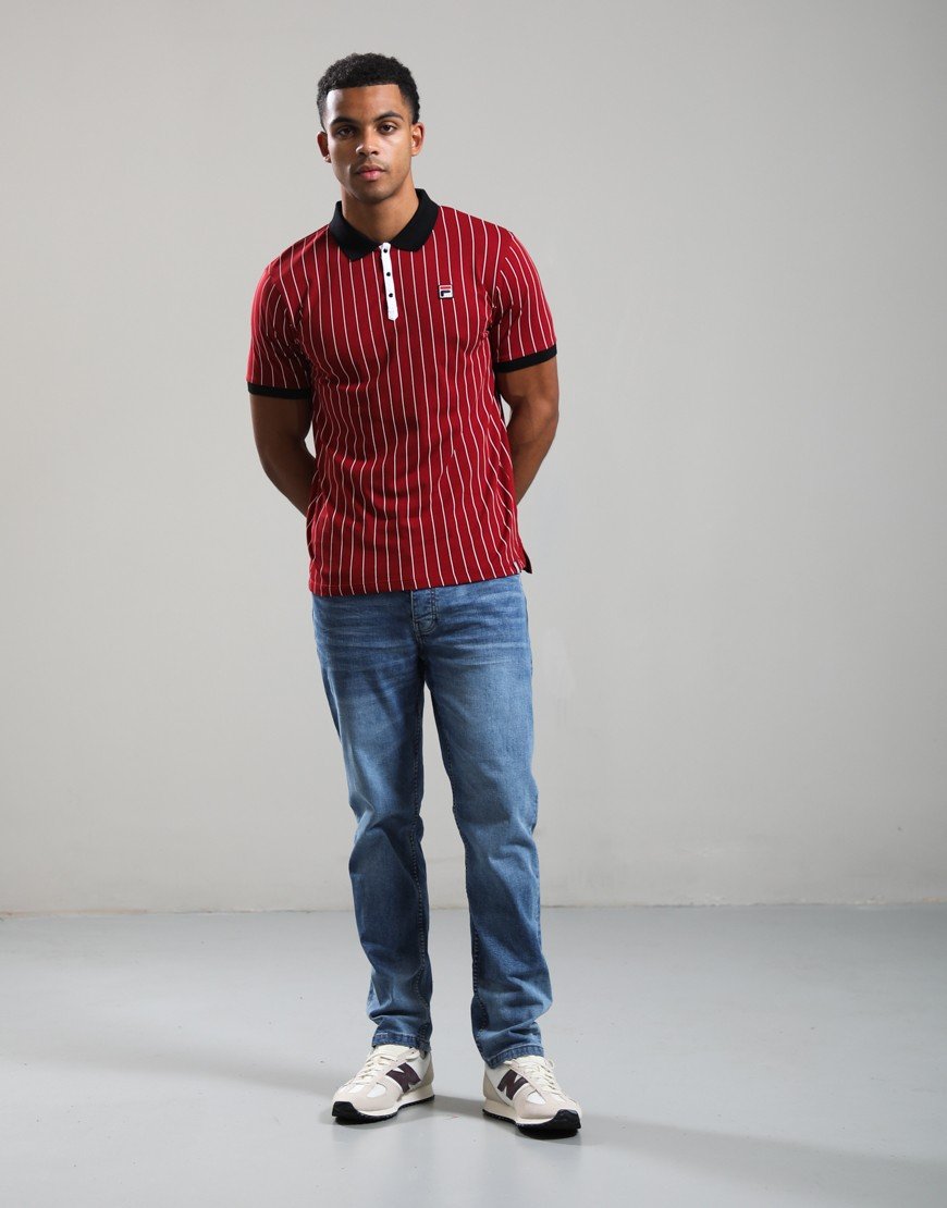 Fila Vintage BB1 Polo Shirt Sundried Tomato/Black/White
