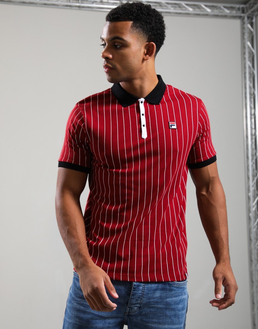 Fila Vintage BB1 Polo Shirt Sundried Tomato/Black/White