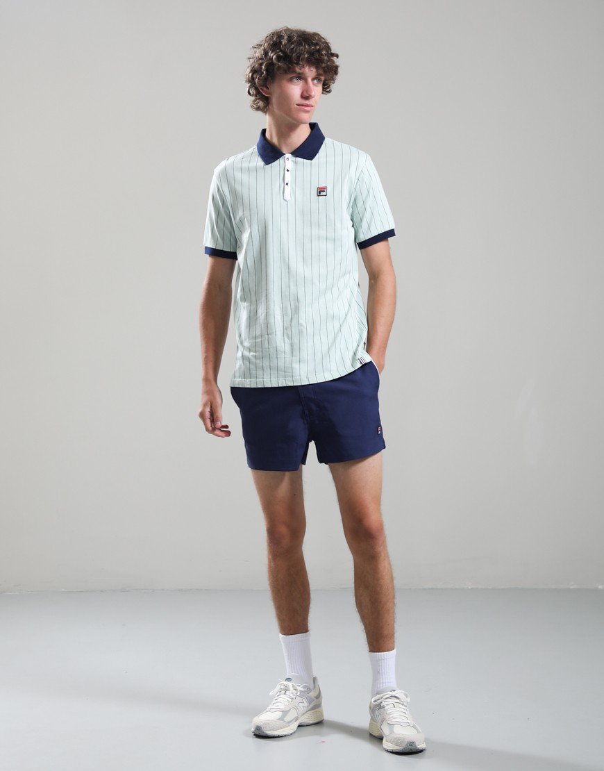 Fila Vintage BB1 Polo Shirt Surf Spray/Fila Navy/White