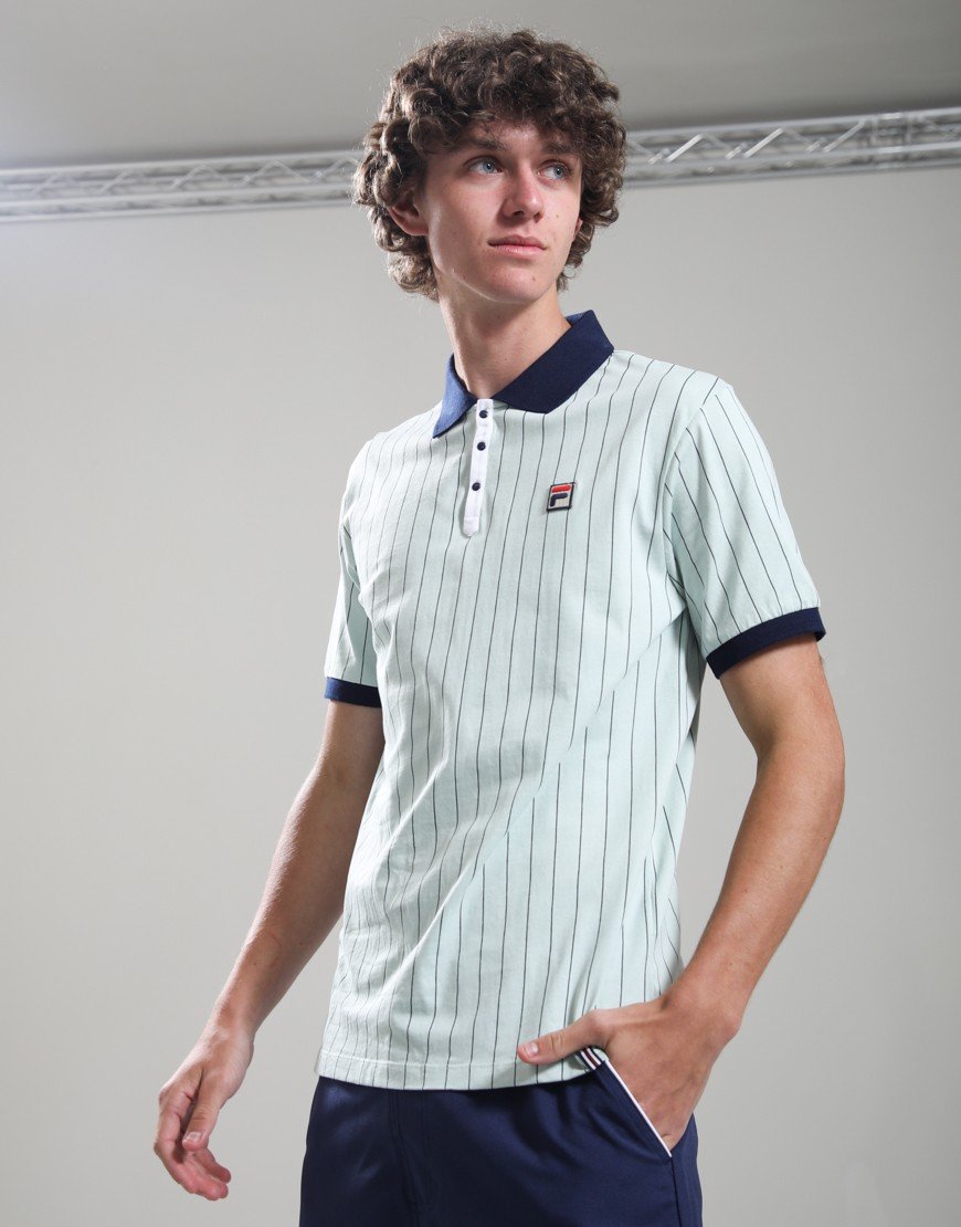 Fila Vintage BB1 Polo Shirt Surf Spray/Fila Navy/White