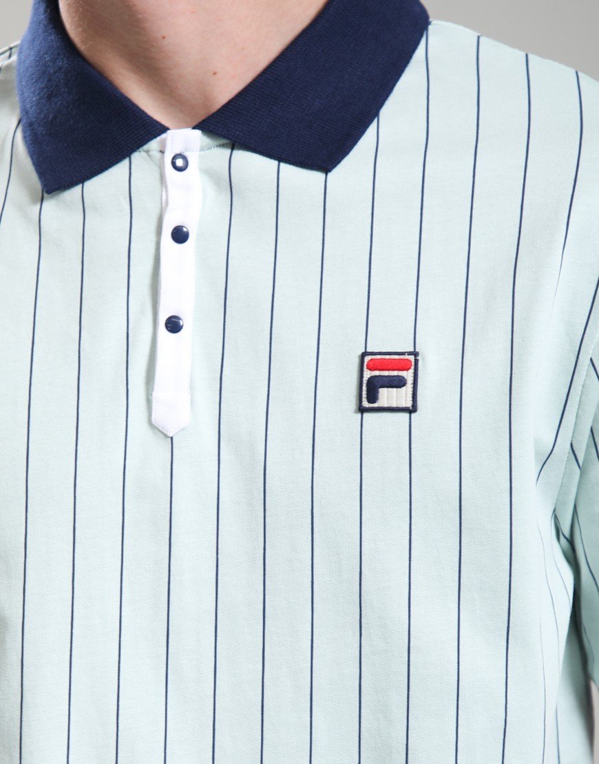 Fila Vintage BB1 Polo Shirt Surf Spray/Fila Navy/White