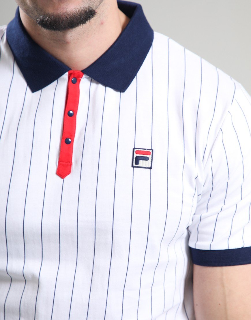 Fila Vintage BB1 Polo Shirt White/Peacoat