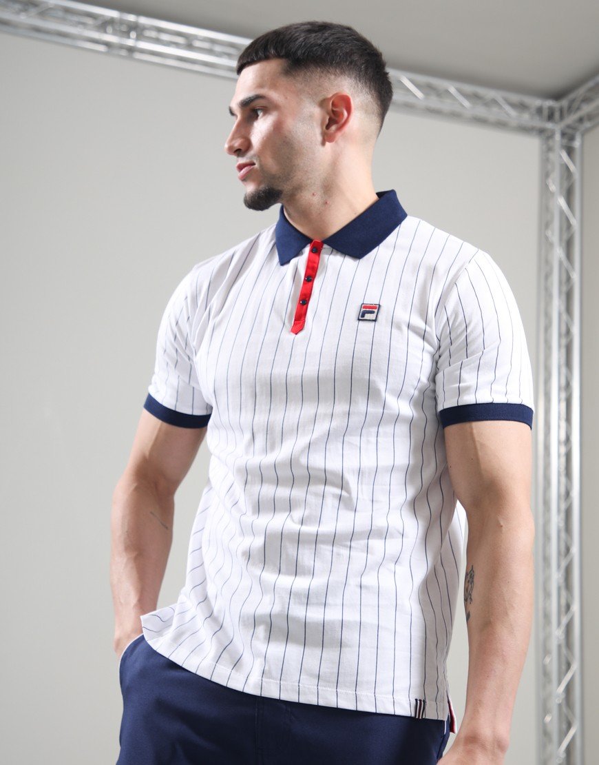 Fila Vintage BB1 Polo Shirt White/Peacoat