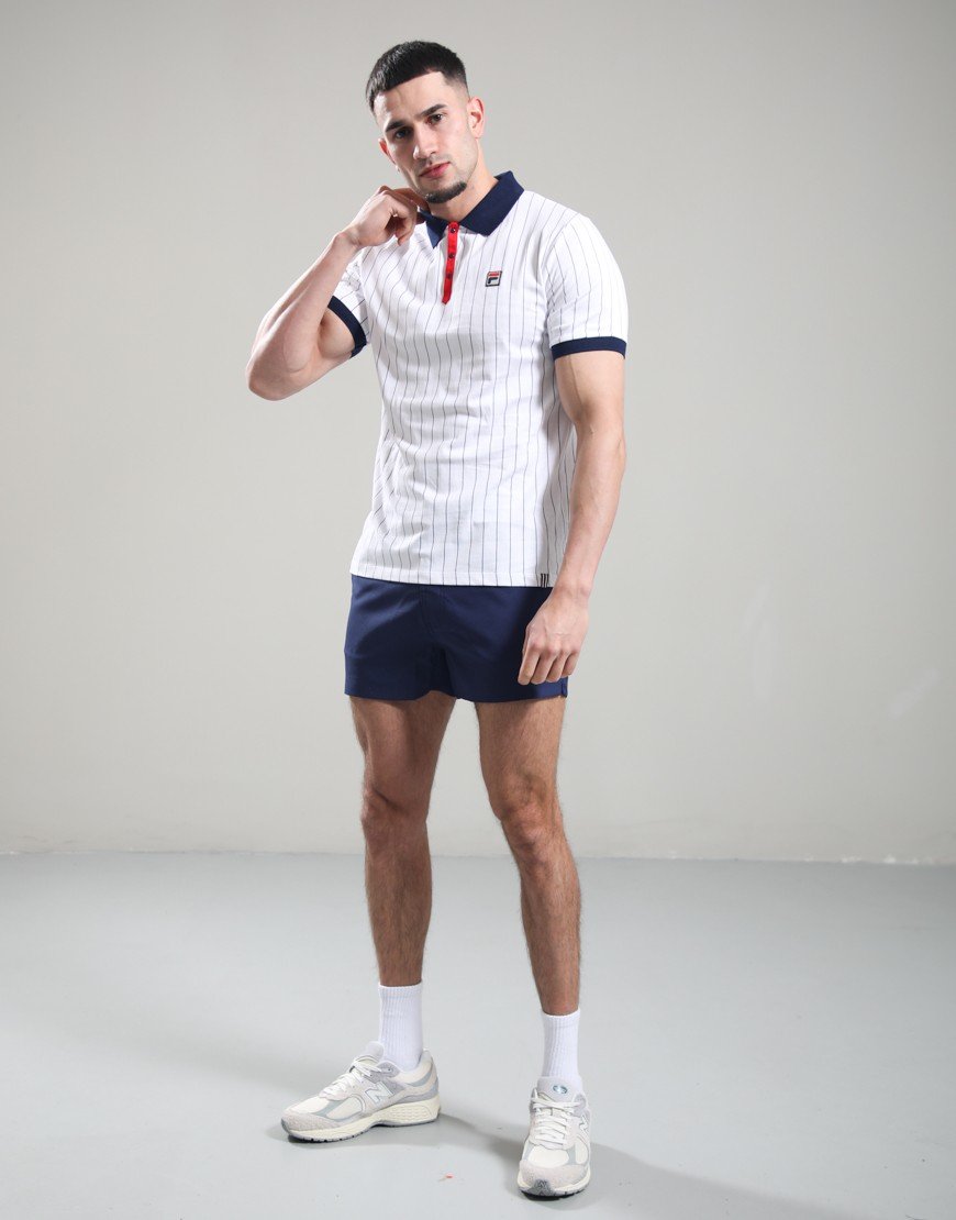 Fila Vintage BB1 Polo Shirt White/Peacoat