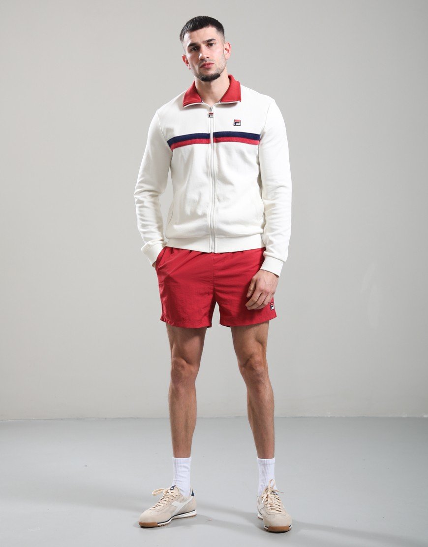 FILA Vintage Enrico Track Top Gardenia/Garnet/White