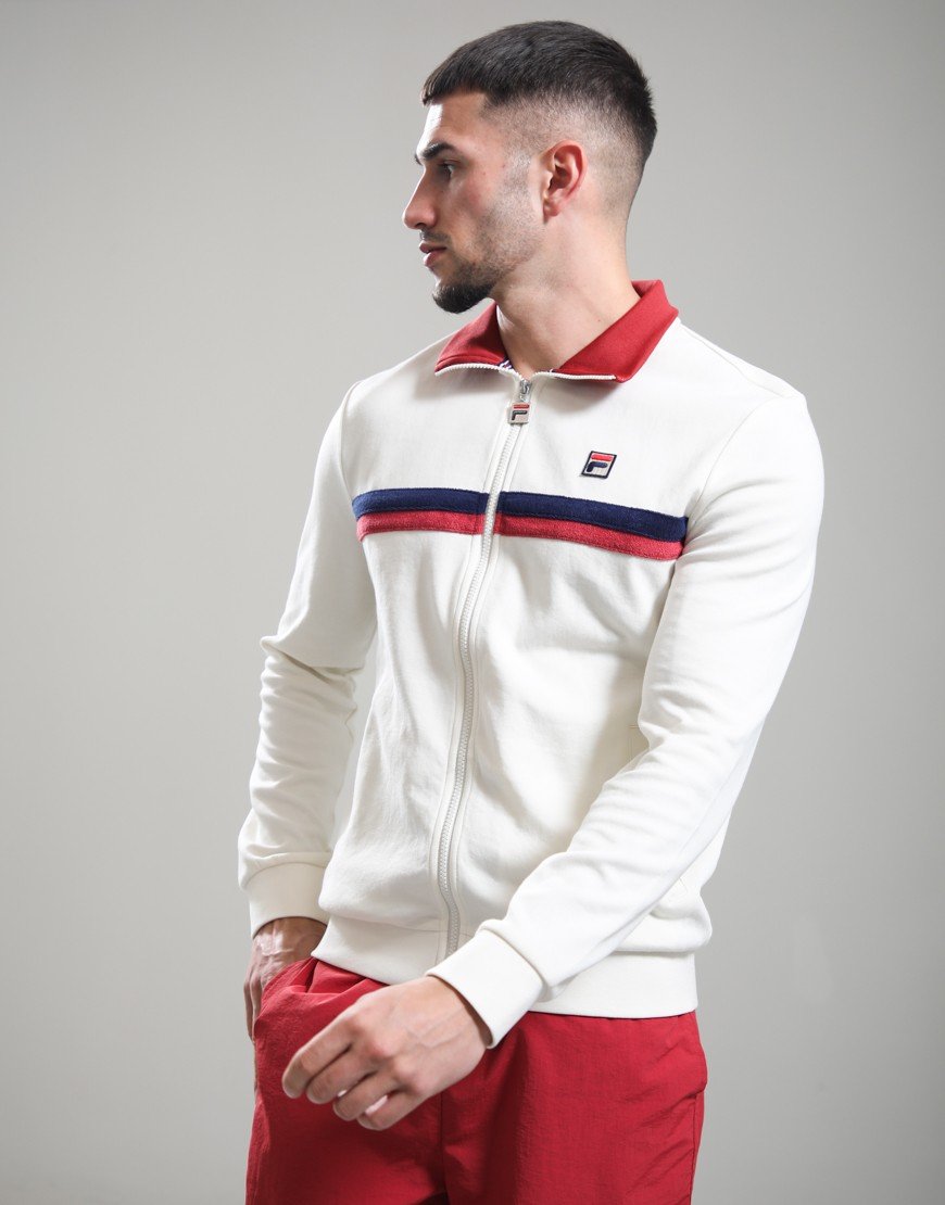FILA Vintage Enrico Track Top Gardenia/Garnet/White
