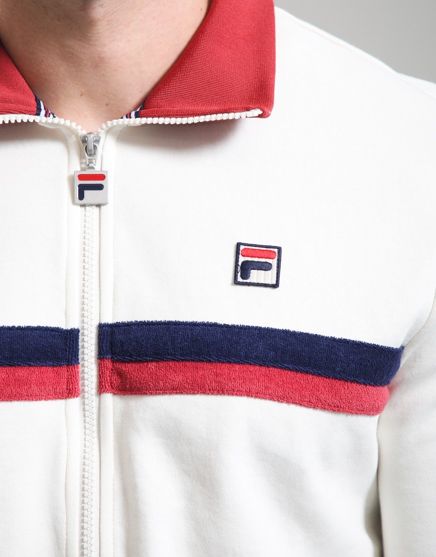 FILA Vintage Enrico Track Top Gardenia/Garnet/White