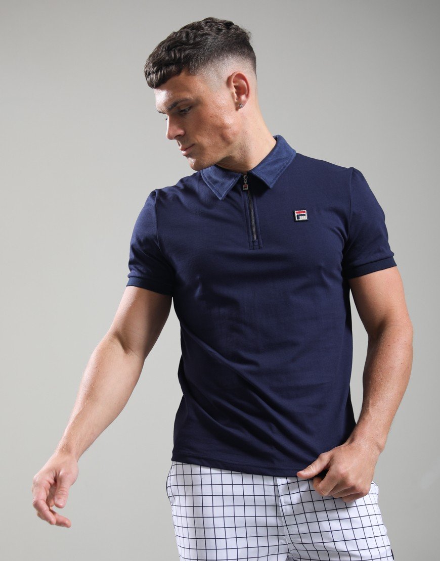 Fila Vintage Ettore Zip Polo Fila Navy