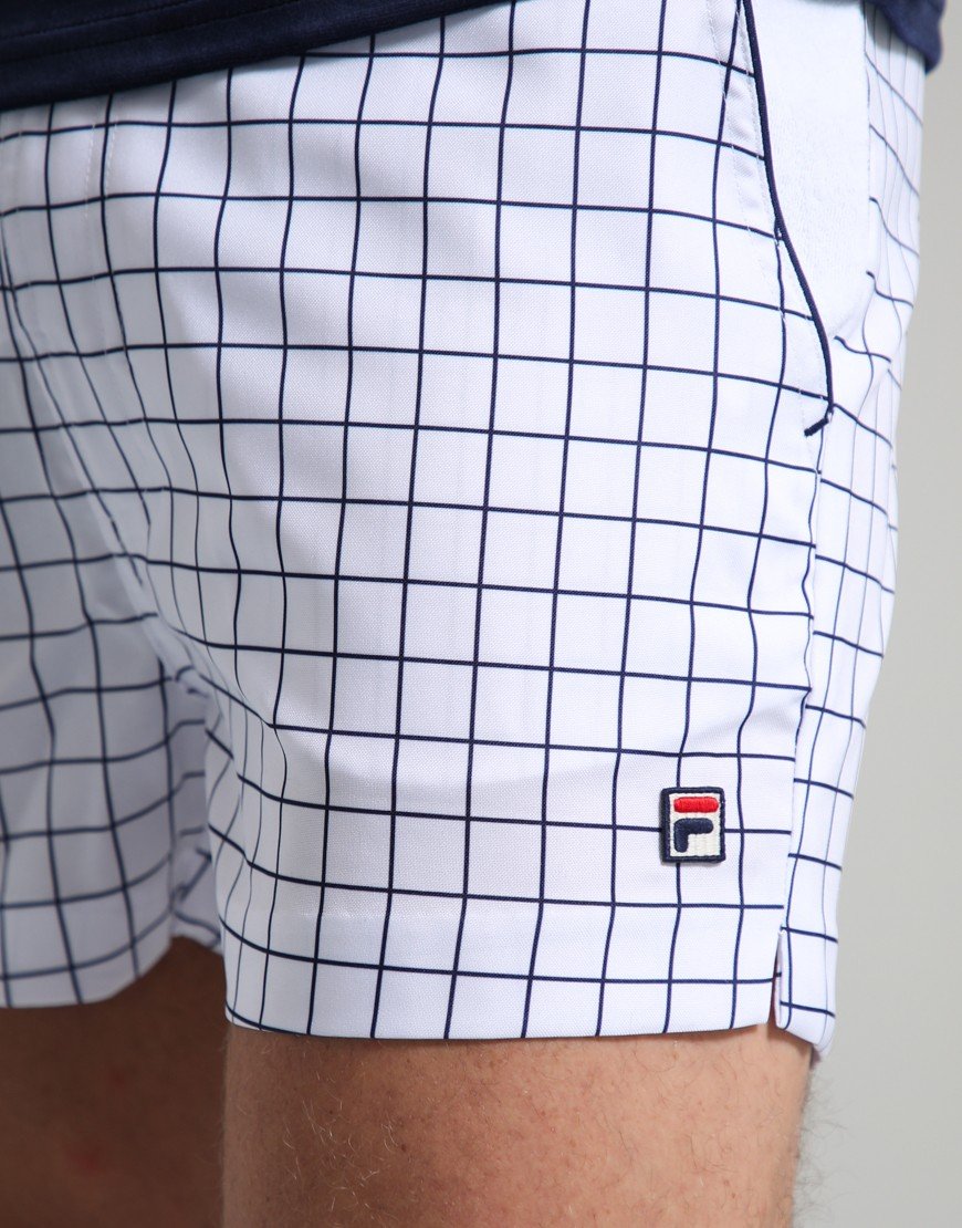 Fila Vintage High Tide Check Shorts White