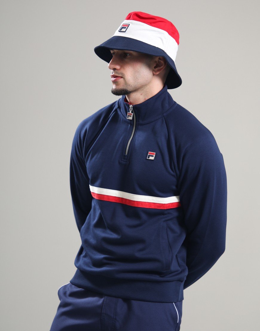 FILA Vintage Rolando 1/4 Zip Sweatshirt Fila Navy/Gardenia/Fila Red