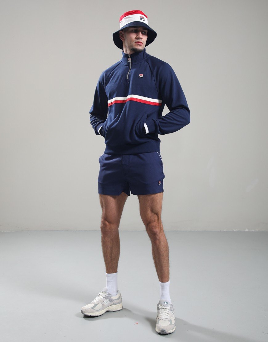FILA Vintage Rolando 1/4 Zip Sweatshirt Fila Navy/Gardenia/Fila Red