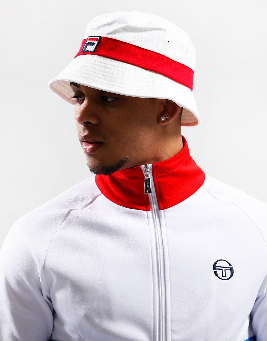 Fila Vintage Tabbs Bucket Hat Gardenia/Red