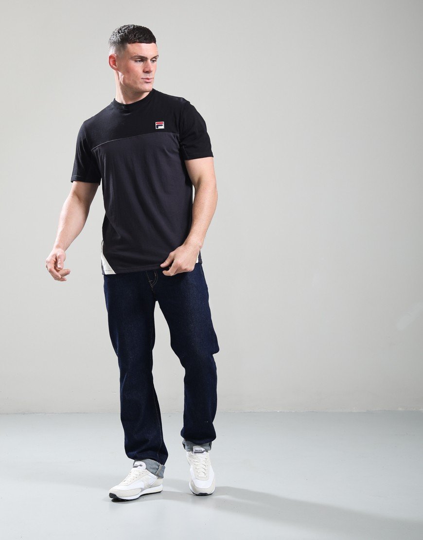 FILA Vintage Tiebreaker T-Shirt Black/Charcoal/Gardenia