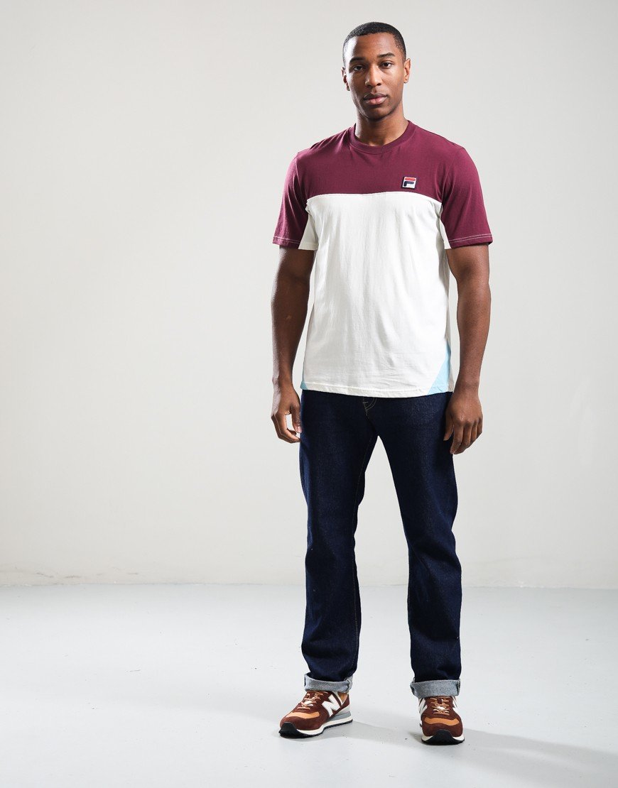 FILA Vintage Tiebreaker T-Shirt Fig/Gardenia/Milky Blue