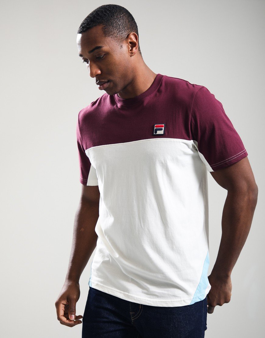 FILA Vintage Tiebreaker T-Shirt Fig/Gardenia/Milky Blue