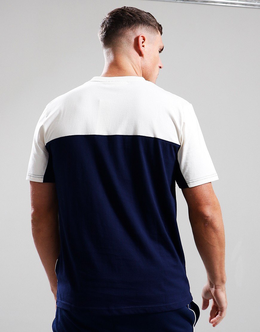 FILA Vintage Tiebreaker T-Shirt Navy/Gardenia/Silver