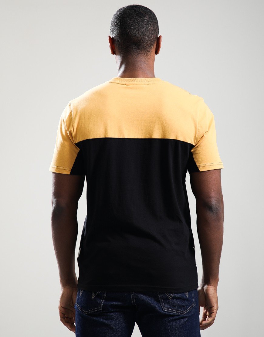 FILA Vintage Tiebreaker T-Shirt Oak Buff/Black/Gardenia