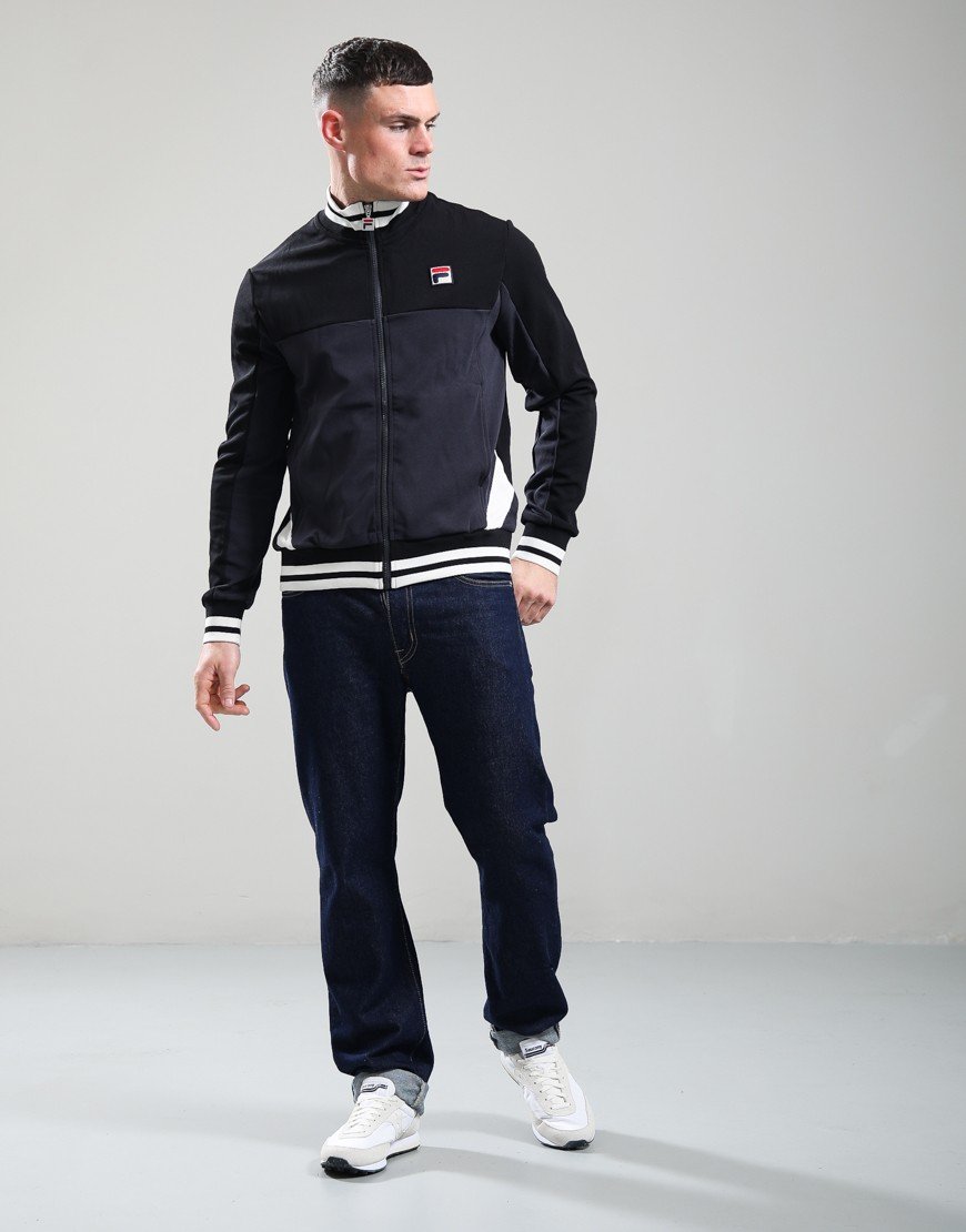 FILA Vintage Tiebreaker Track Top Black/Charcoal/Gardenia
