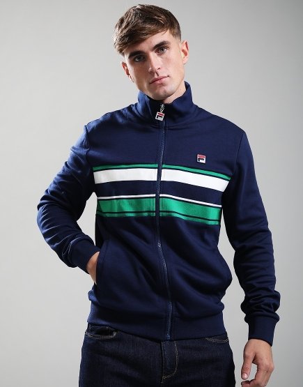 FILA Vintage Vinnie Track Top Navy/Green/Gardenia