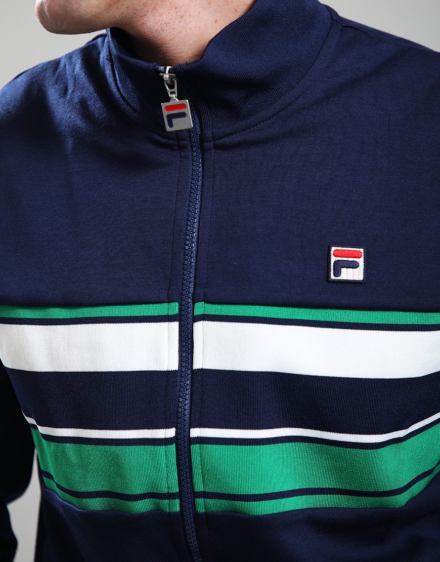 FILA Vintage Vinnie Track Top Navy/Green/Gardenia