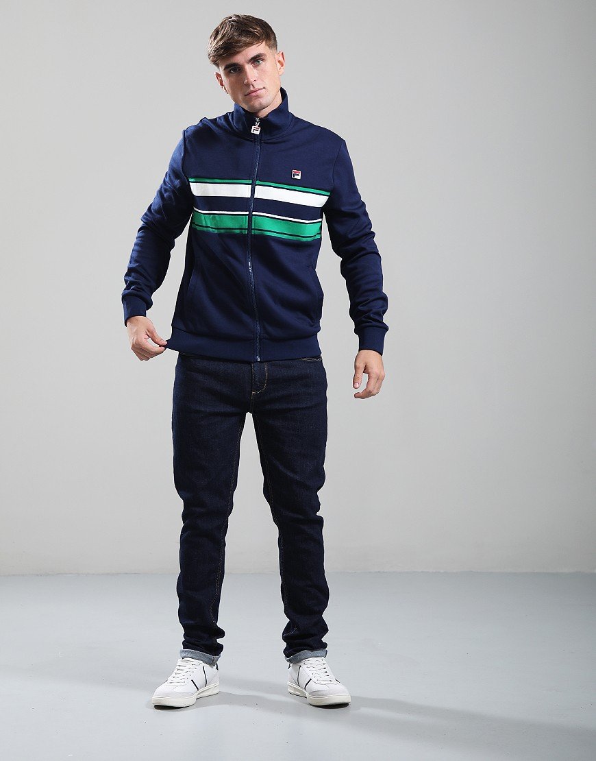 FILA Vintage Vinnie Track Top Navy/Green/Gardenia