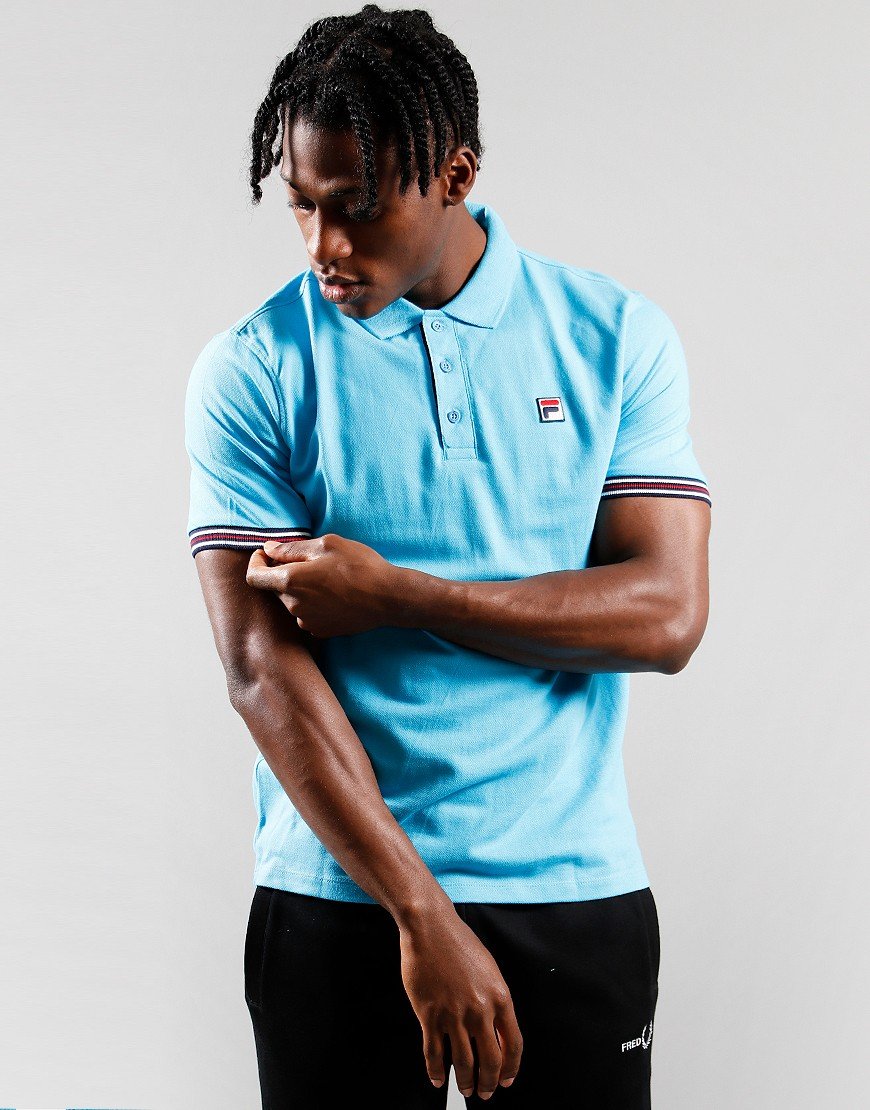 Fila Vintage Omari Polo Shirt Aquarius