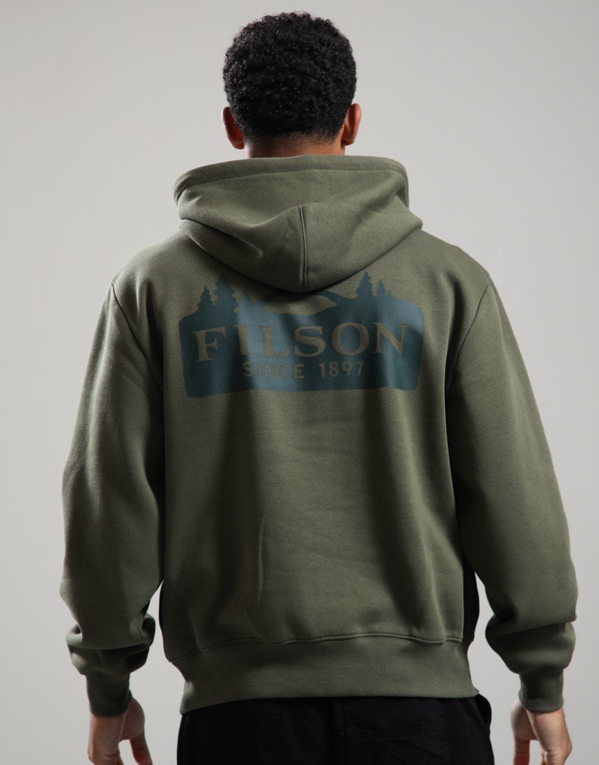 Filson Scenic Graphic Northwest Hoodie Surplus Green