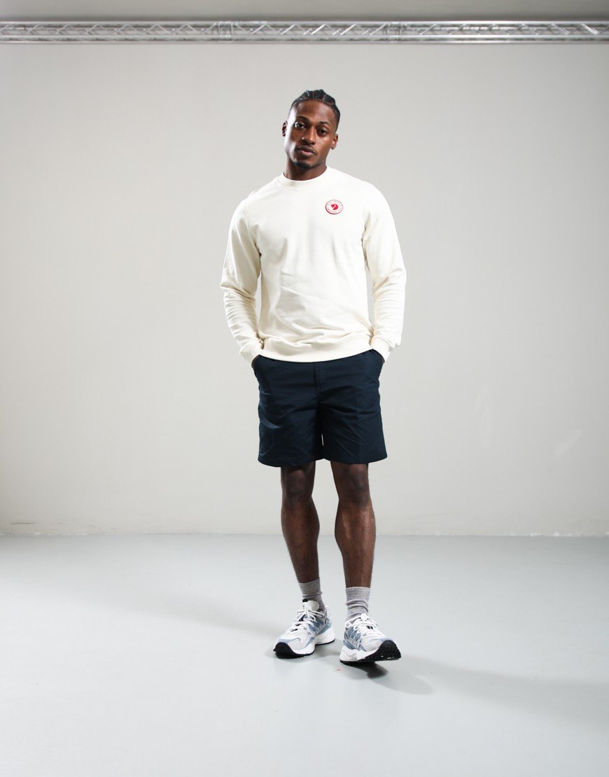 Fjällräven 1960 Logo Badge Crew Sweat Chalk White