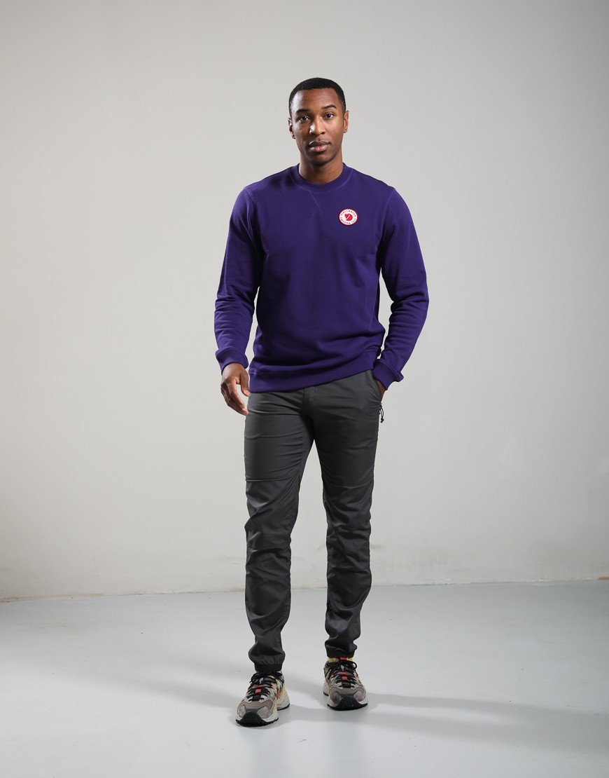 Fjällräven 1960 Logo Badge Crew Sweat Dark Violet