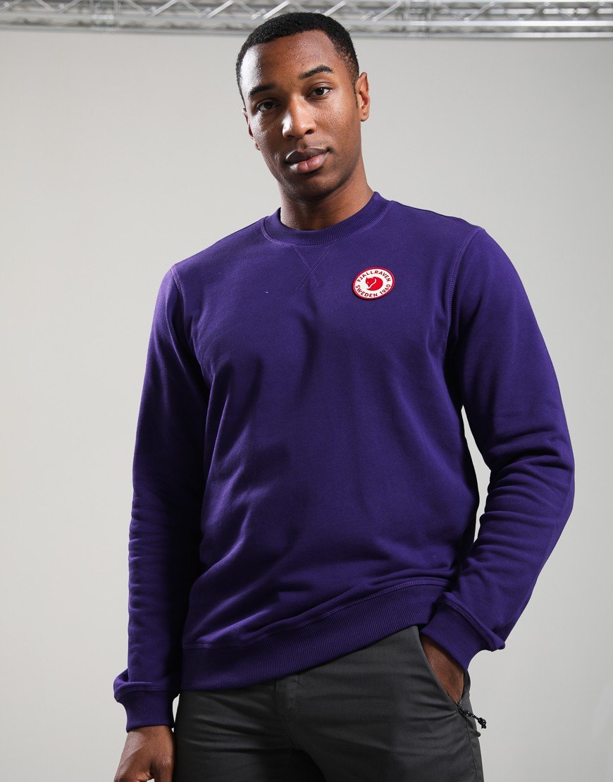 Fjällräven 1960 Logo Badge Crew Sweat Dark Violet