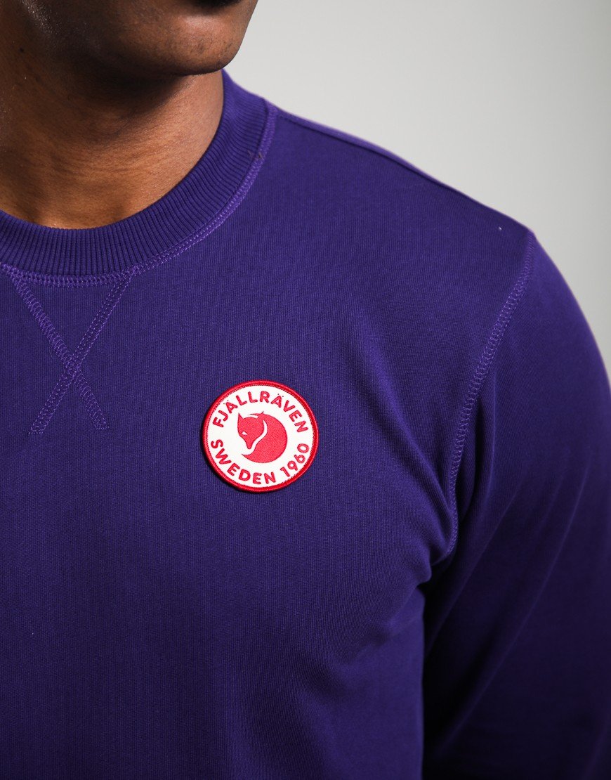 Fjällräven 1960 Logo Badge Crew Sweat Dark Violet